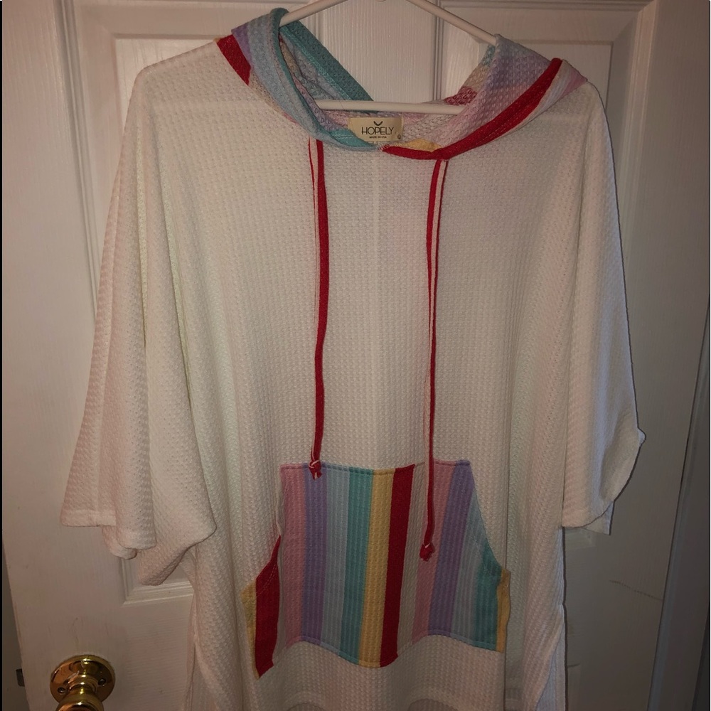 Waffle Knit Top w/ Hoodie
